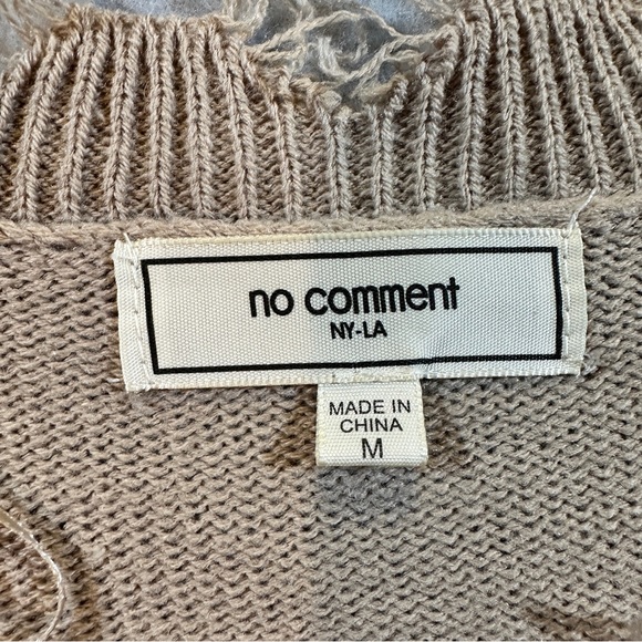 No Comment Women’s Tan Western Pullover Sweater Size M Cowboy Chic Raw Hem Ranch - Picture 4 of 8